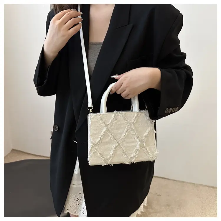 Pink Rhomboid Denim Bag Women's 2024 New Arrival — feature 12