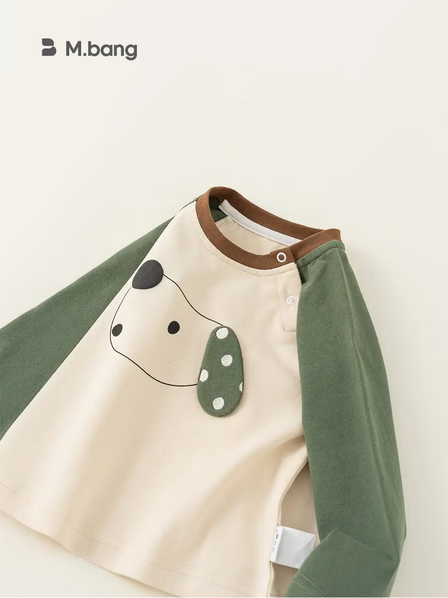 Baby Girls Cartoon Print Long Sleeve T-Shirt Cream Green - Image 5