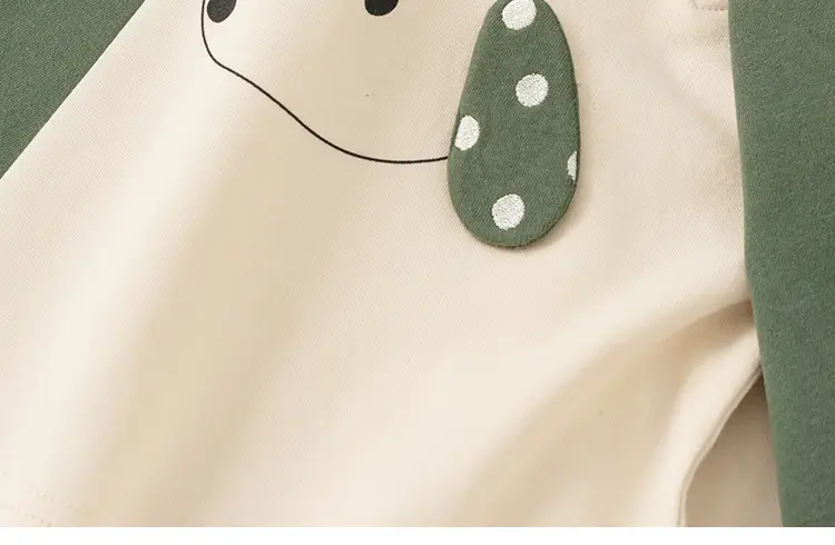Baby Girls Cartoon Print Long Sleeve T-Shirt Cream Green — feature 6