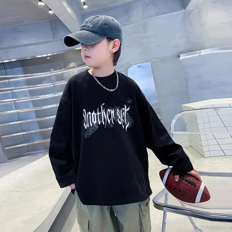 Kids Long Sleeve T-Shirt Black Graphic 2025 - Image 5
