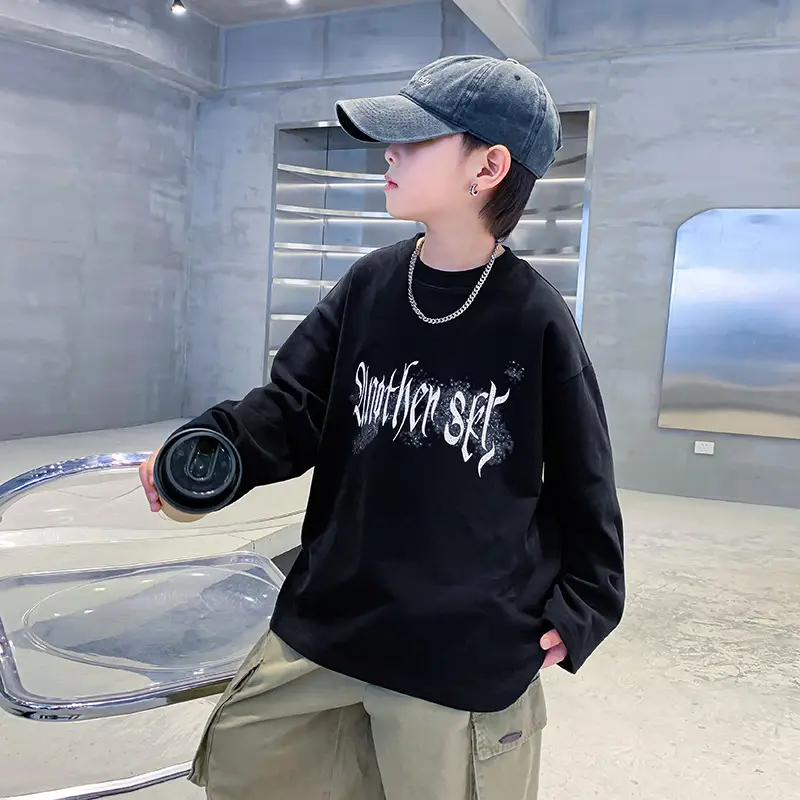 Kids Long Sleeve T-Shirt Black Graphic 2025 - Image 6