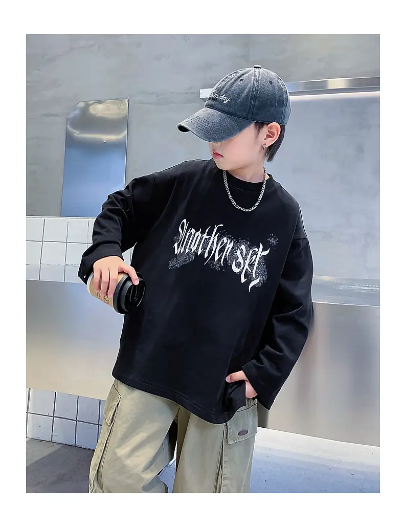 Kids Long Sleeve T-Shirt Black Graphic 2025 — feature 10