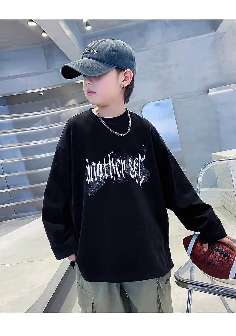Kids Long Sleeve T-Shirt Black Graphic 2025 — feature 12