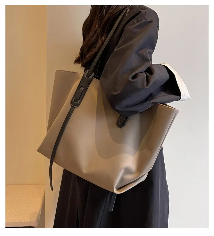 Grey Oxford Shoulder Bag Large Capacity — feature 1