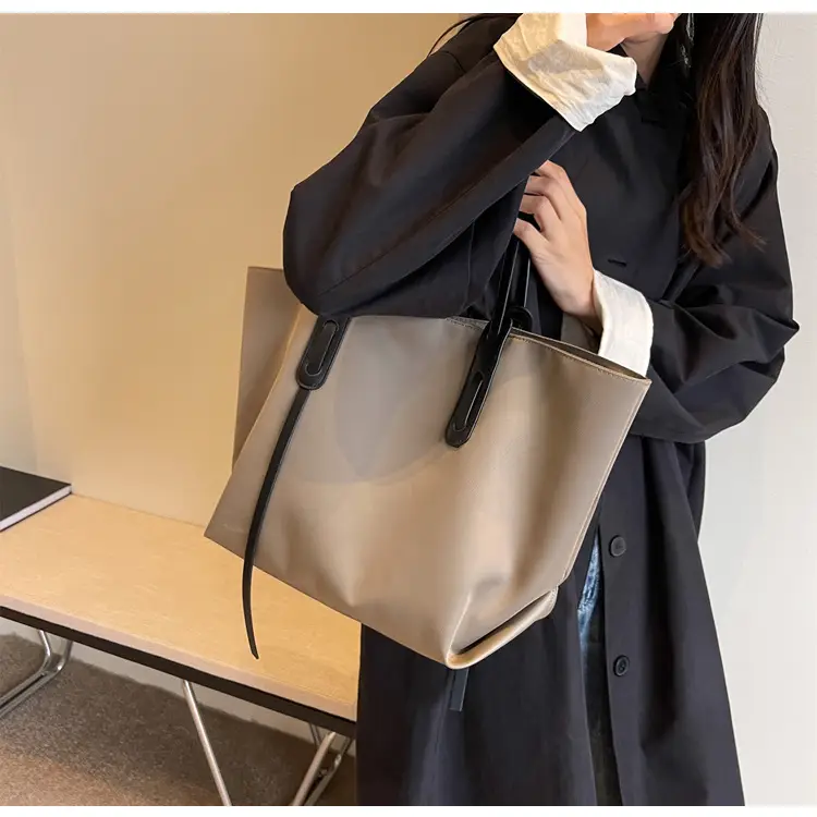 Grey Oxford Shoulder Bag Large Capacity — feature 11