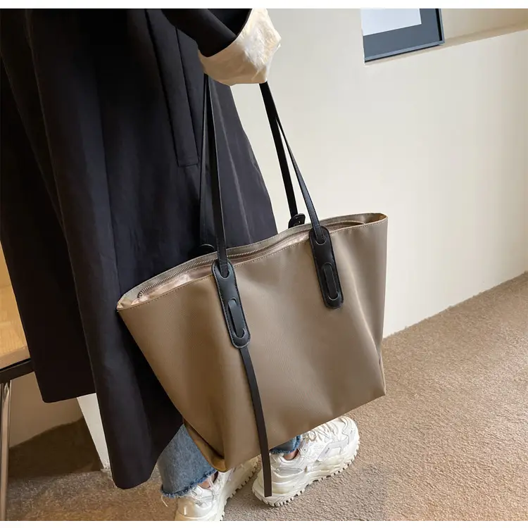 Grey Oxford Shoulder Bag Large Capacity — feature 12