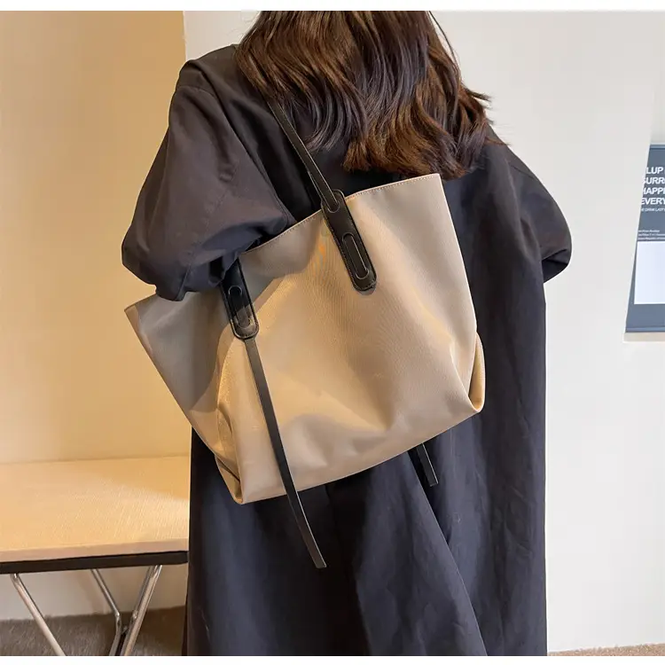Grey Oxford Shoulder Bag Large Capacity — feature 13