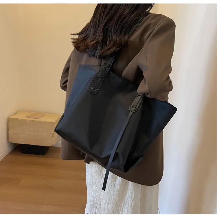 Grey Oxford Shoulder Bag Large Capacity — feature 19