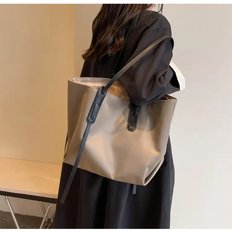 Grey Oxford Shoulder Bag Large Capacity — feature 9