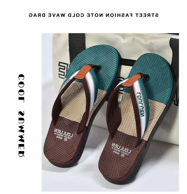 Fujian manufacturers 2024 summer trend non-slip flip-flops men's unique beach slippers men's soft bottom clip feet outer wear — feature 10