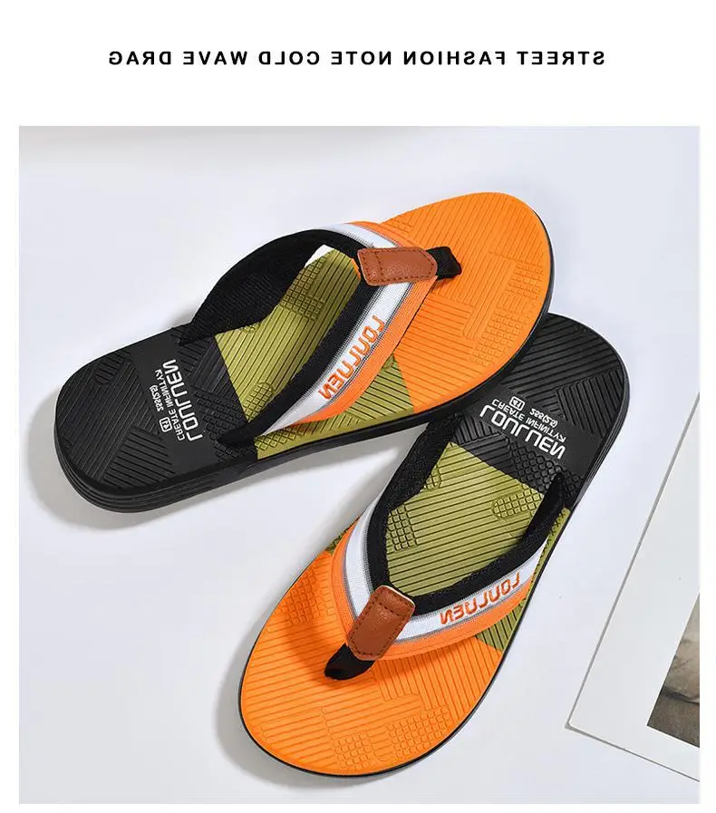 Fujian manufacturers 2024 summer trend non-slip flip-flops men's unique beach slippers men's soft bottom clip feet outer wear — feature 15