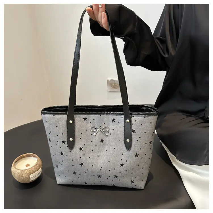 Black Polo Dot Bow Tote Bag for Women — feature 19