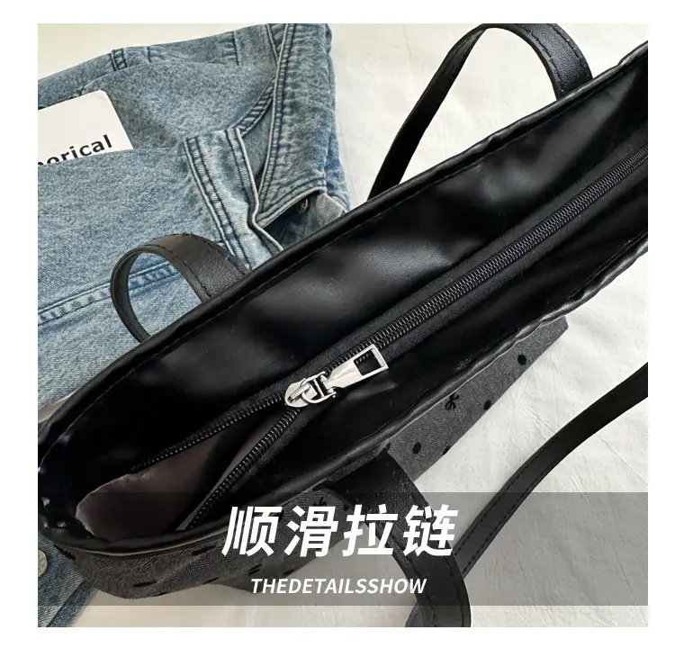 Black Polo Dot Bow Tote Bag for Women — feature 5
