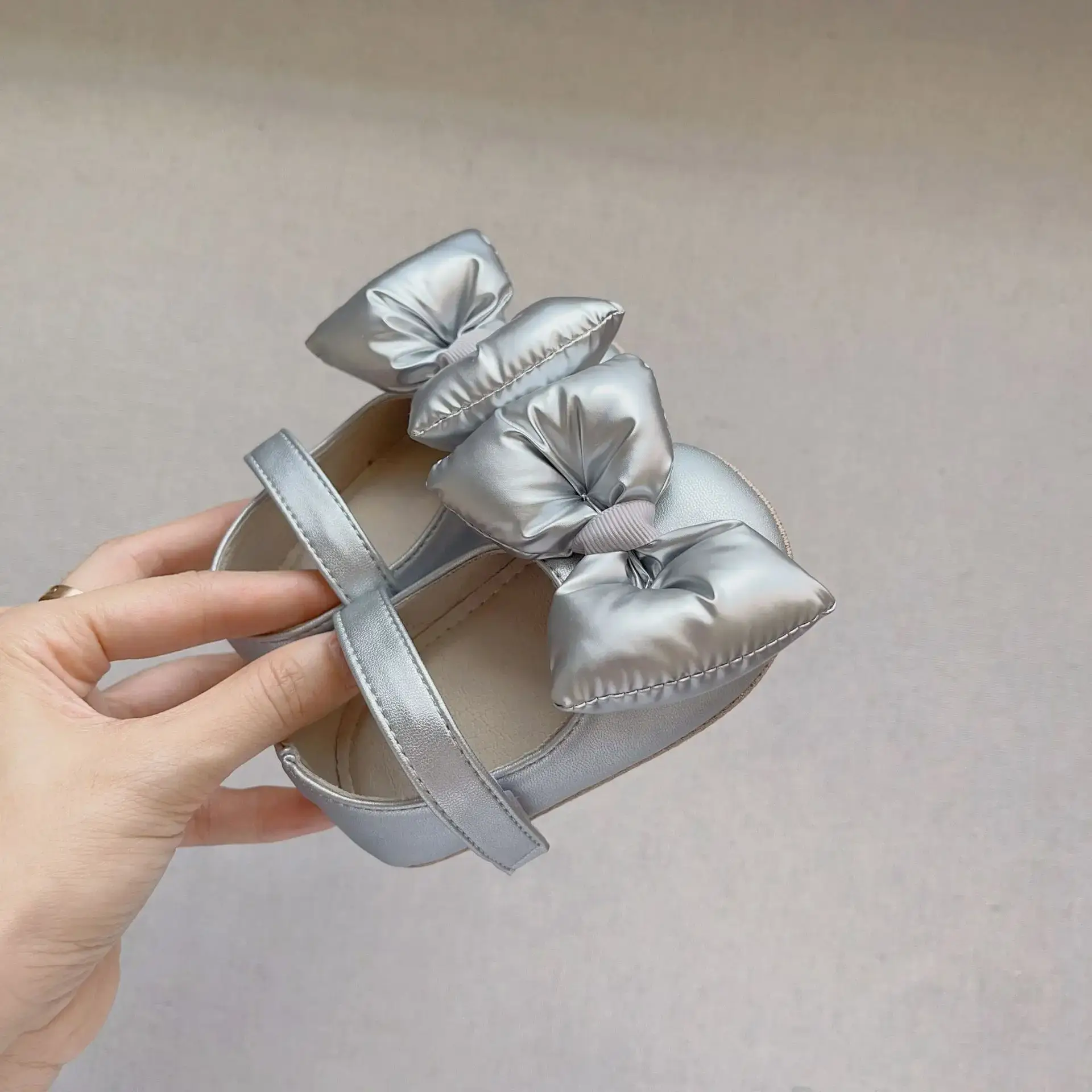 Korean Style Bow Baby Shoes White Non-Slip