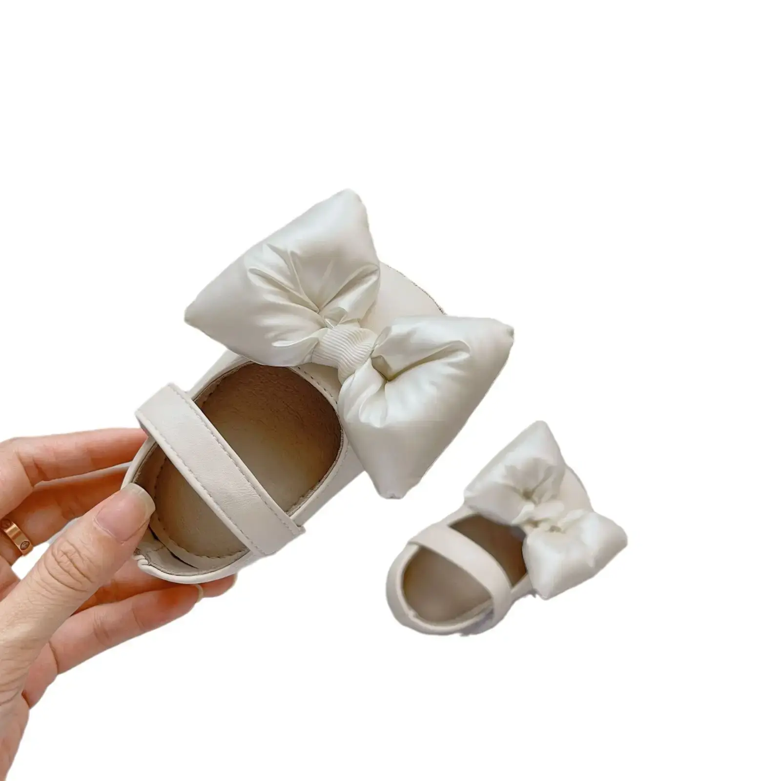 Korean Style Bow Baby Shoes White Non-Slip