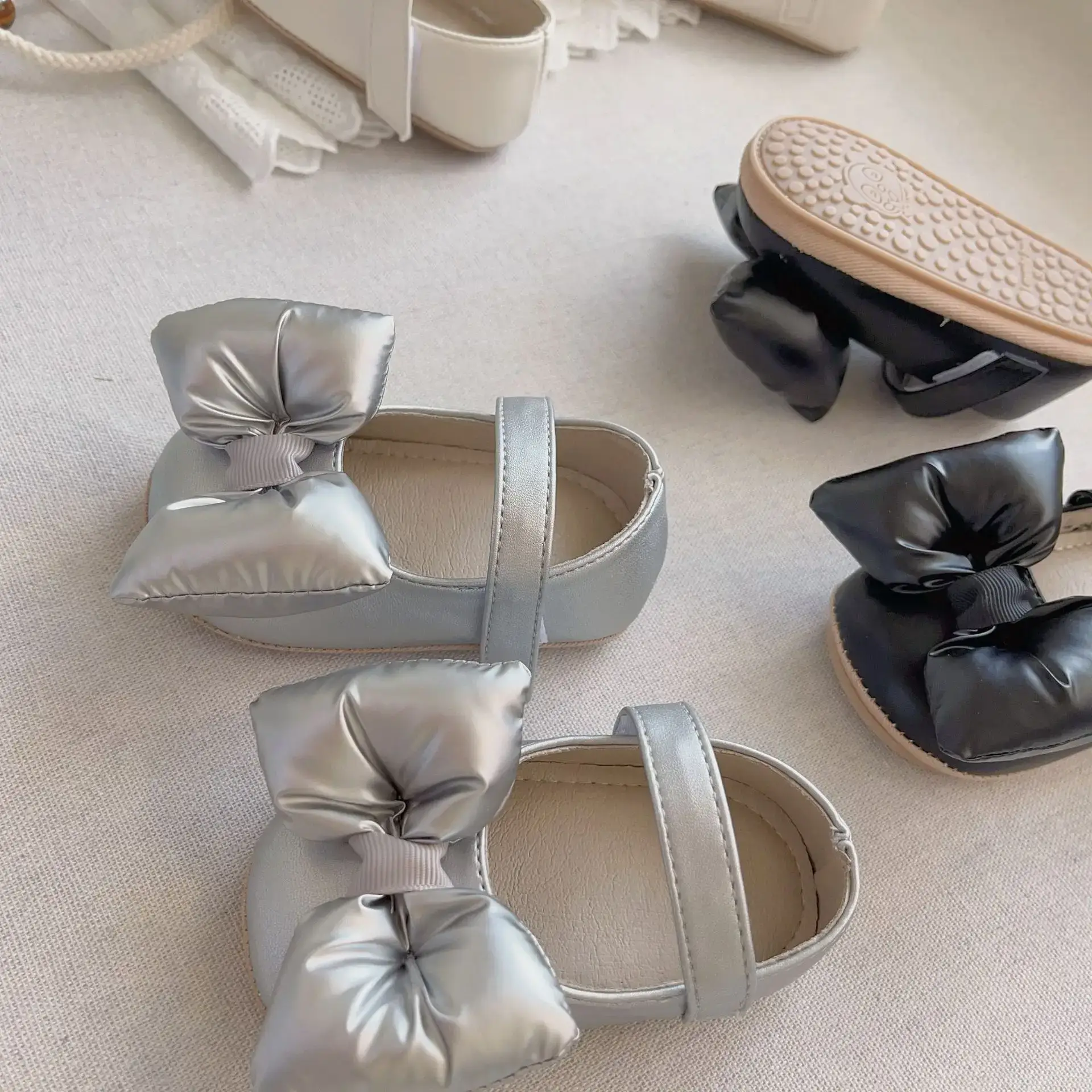 Korean Style Bow Baby Shoes White Non-Slip — feature 15