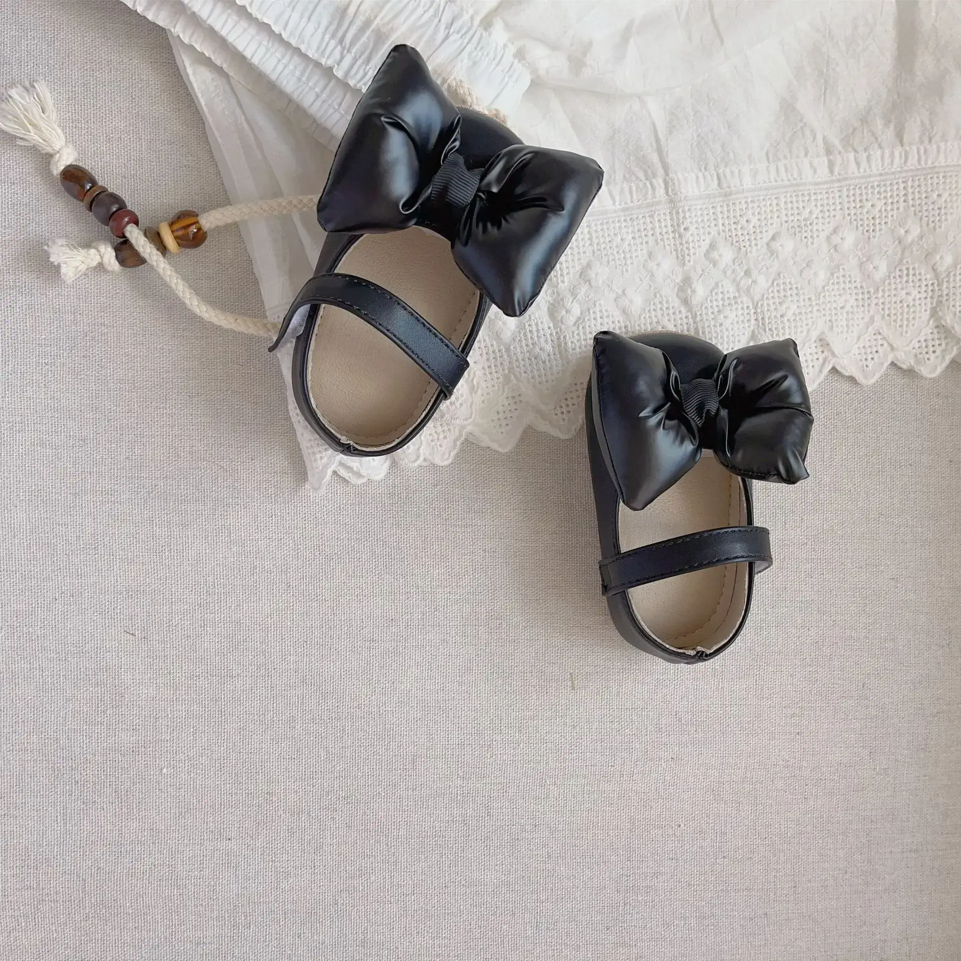 Korean Style Bow Baby Shoes White Non-Slip — feature 6