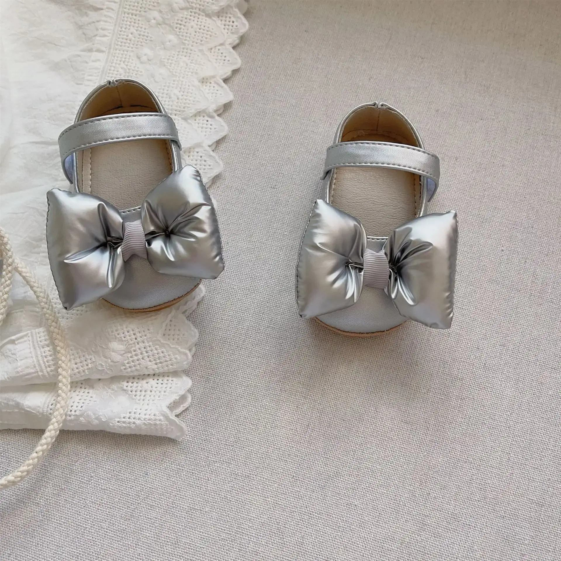 Korean Style Bow Baby Shoes White Non-Slip — feature 8