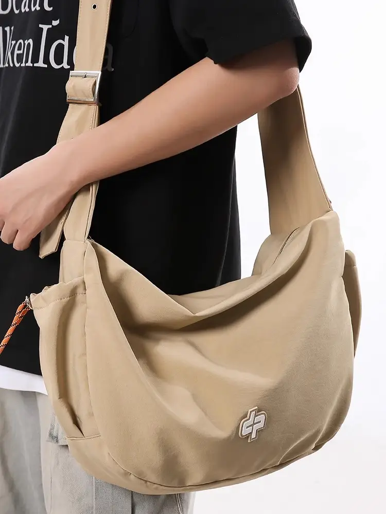 Women's Large Capacity Crossbody Bag Tan Nylon - Image 8