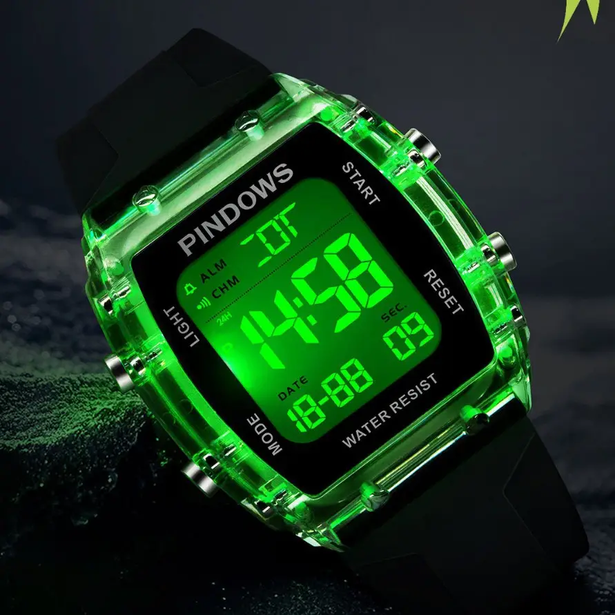 Pindao Digital Alarm Clock with Water Resistant White Strap - Image 10