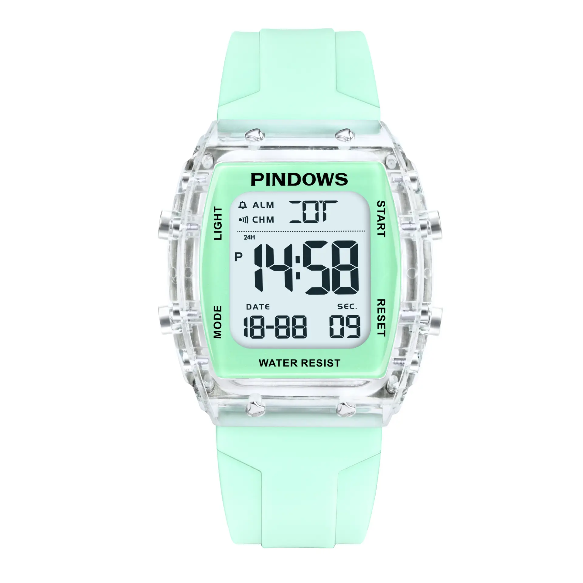 Pindao Digital Alarm Clock with Water Resistant White Strap - Image 6