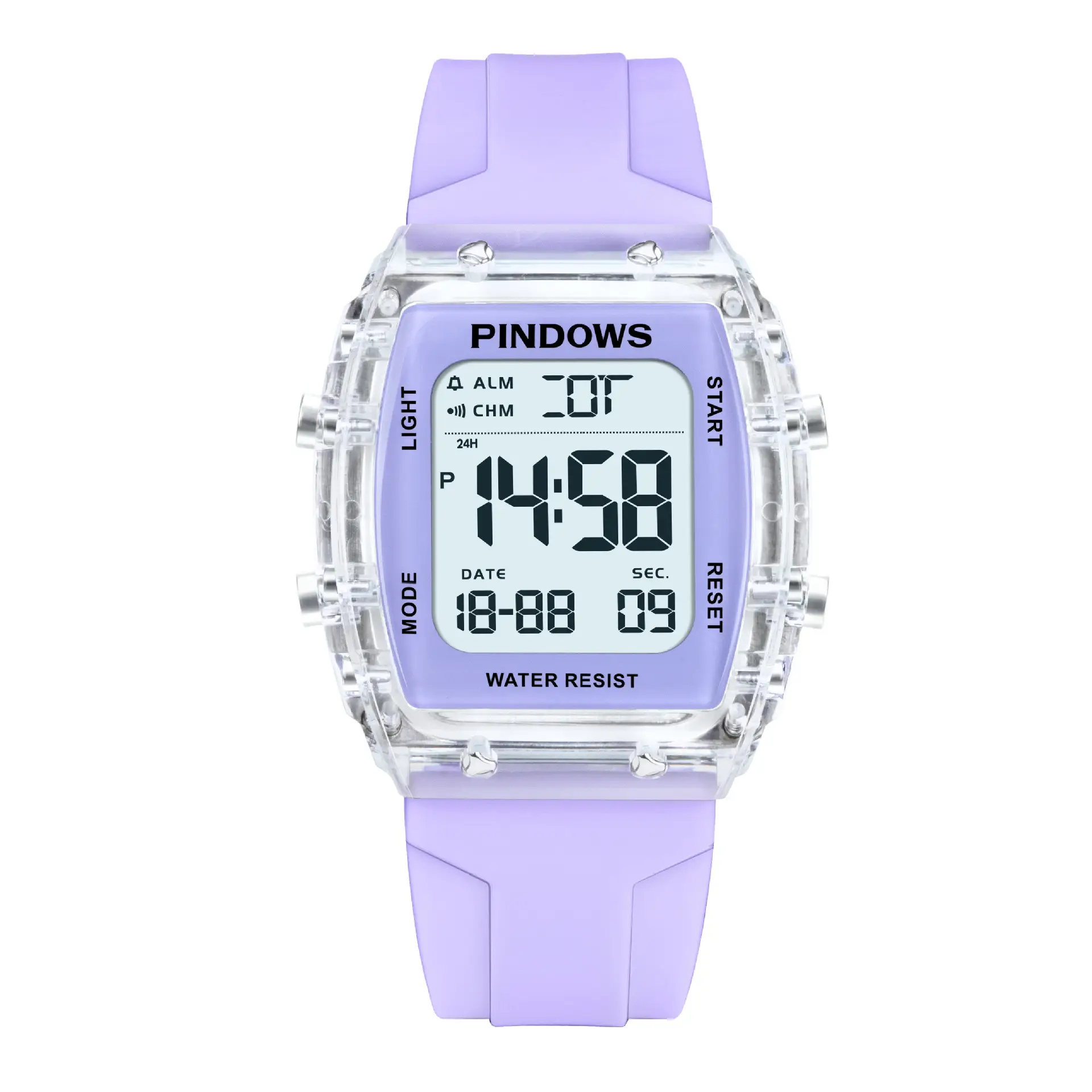 Pindao Digital Alarm Clock with Water Resistant White Strap - Image 7