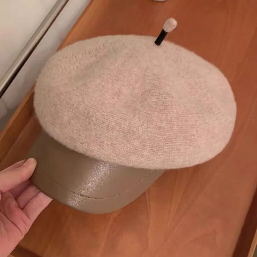 Women Wool Duck Cap Autumn Winter Brim Hat - Image 7