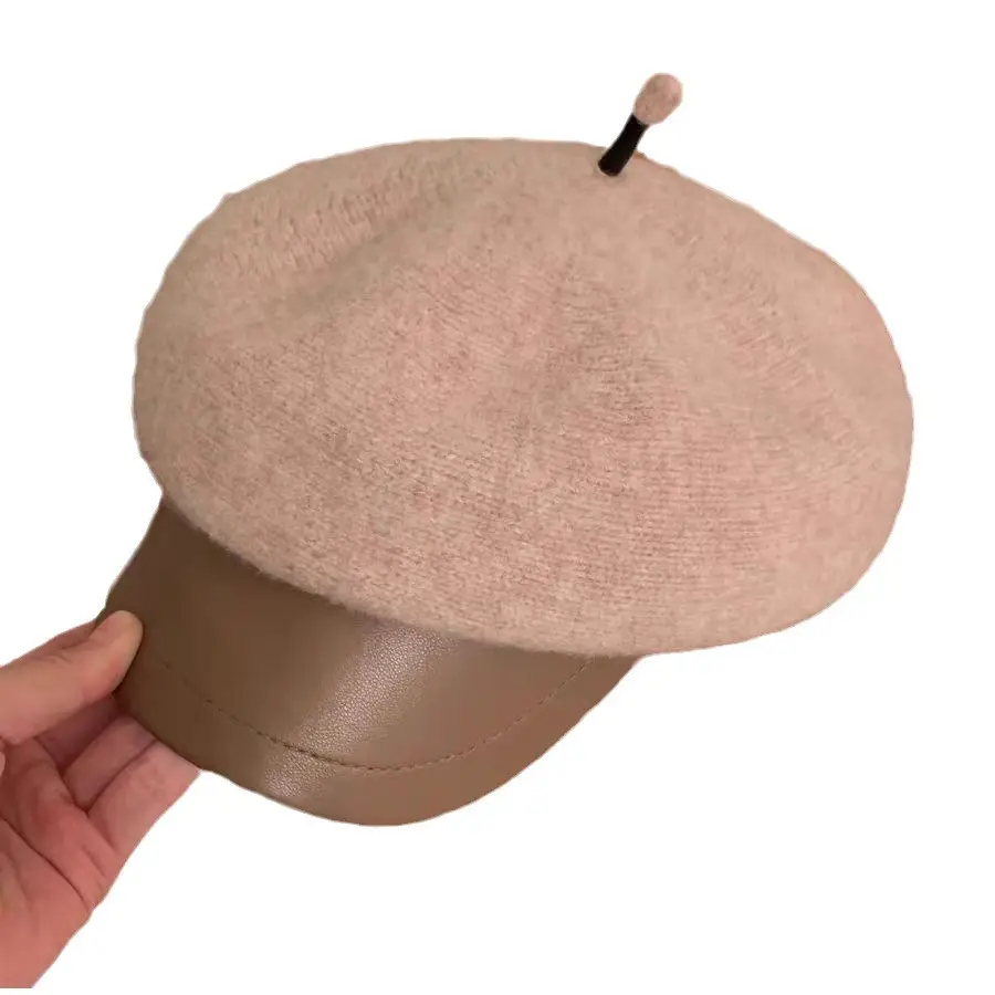 Women Wool Duck Cap Autumn Winter Brim Hat - Image 8