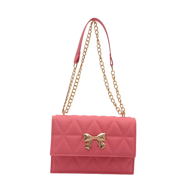Pink Quilted Chain Shoulder Bag for Women - Image 10