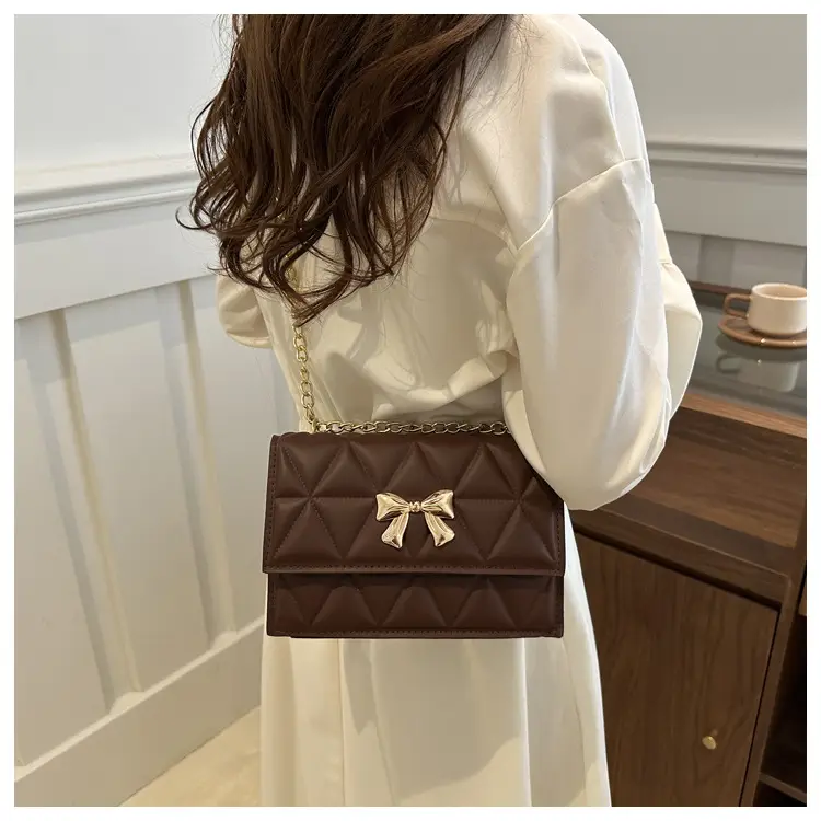 Pink Quilted Chain Shoulder Bag for Women — feature 10