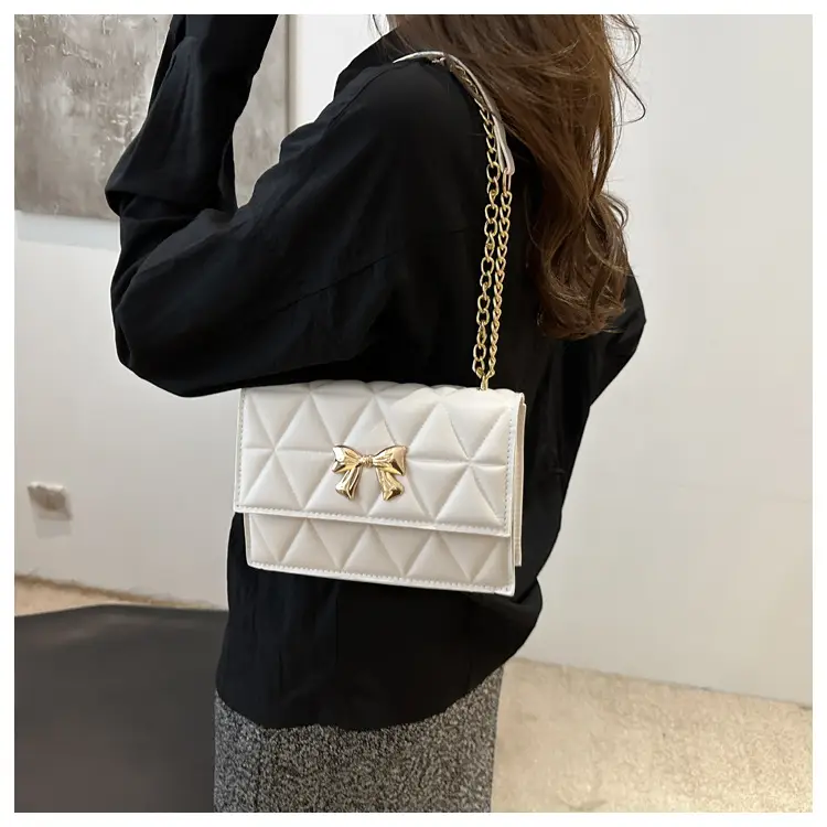 Pink Quilted Chain Shoulder Bag for Women — feature 13