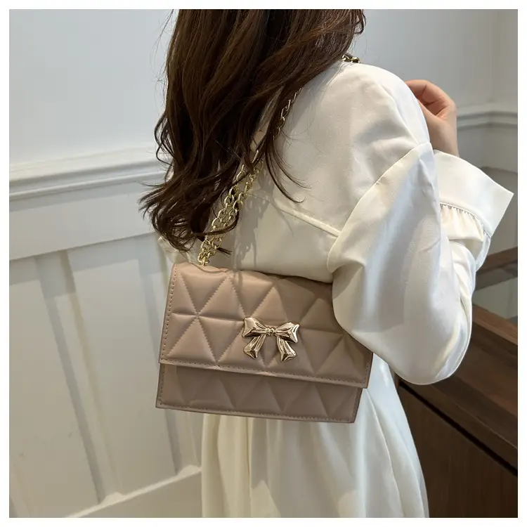 Pink Quilted Chain Shoulder Bag for Women — feature 15