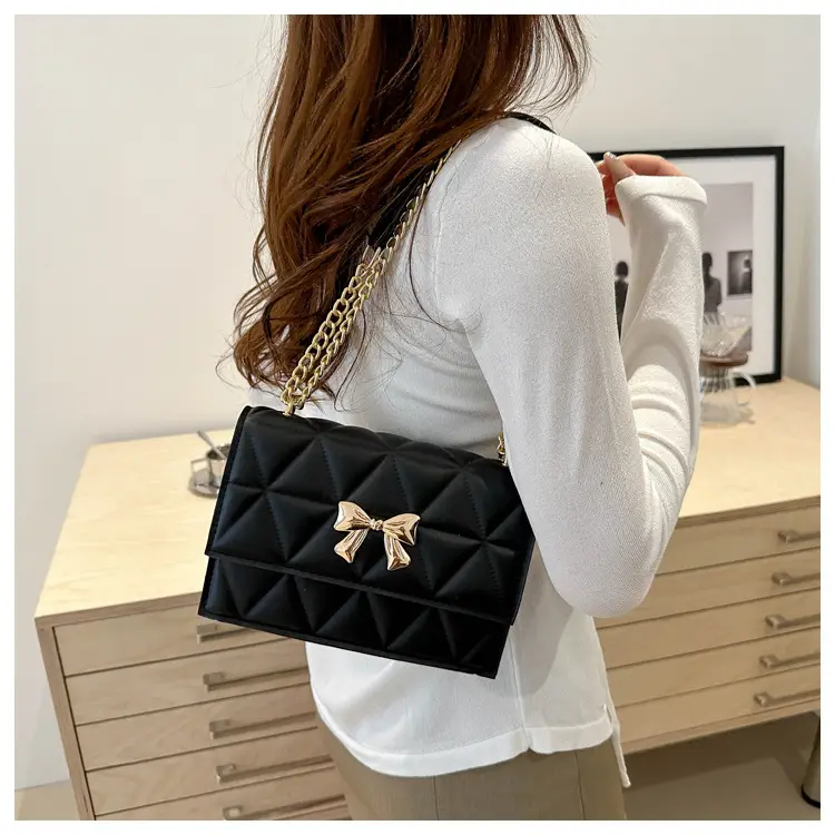 Pink Quilted Chain Shoulder Bag for Women — feature 17