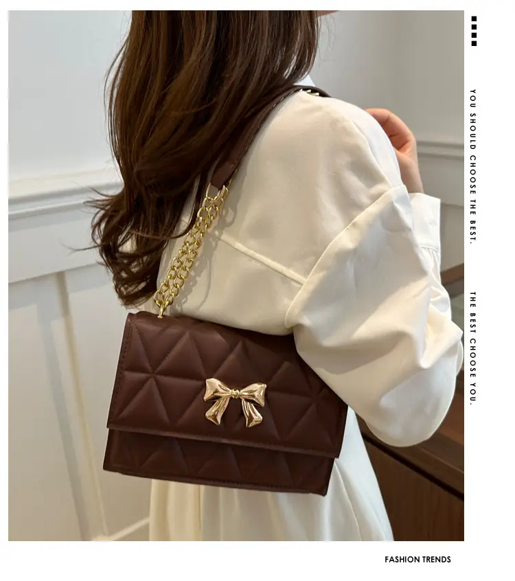 Pink Quilted Chain Shoulder Bag for Women — feature 2