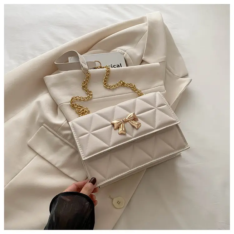 Pink Quilted Chain Shoulder Bag for Women — feature 25