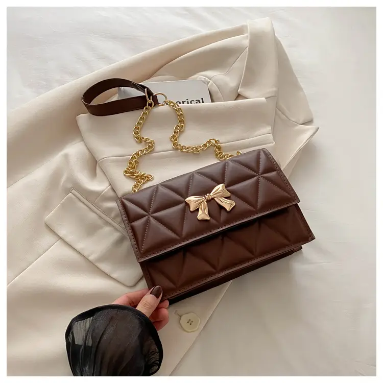 Pink Quilted Chain Shoulder Bag for Women — feature 26