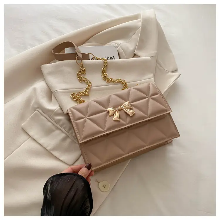 Pink Quilted Chain Shoulder Bag for Women — feature 28