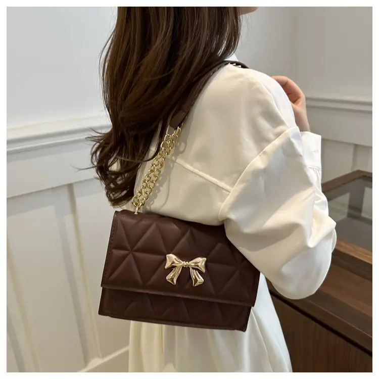 Pink Quilted Chain Shoulder Bag for Women — feature 9