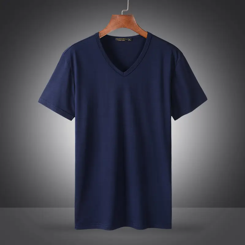 Men's V-Neck Mercerized T-Shirt Summer Ice Silk Quick Dry - Image 5