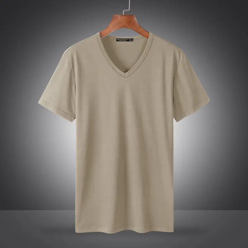 Men's V-Neck Mercerized T-Shirt Summer Ice Silk Quick Dry - Image 8