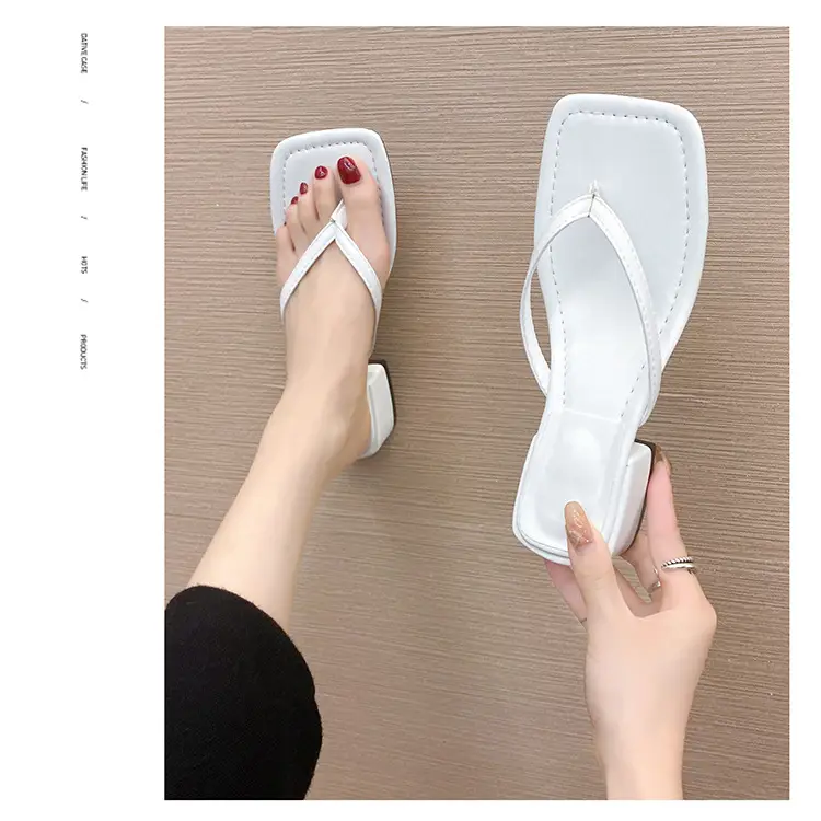 Women Chunky White Heel Flip Flops Summer 2026 — feature 14