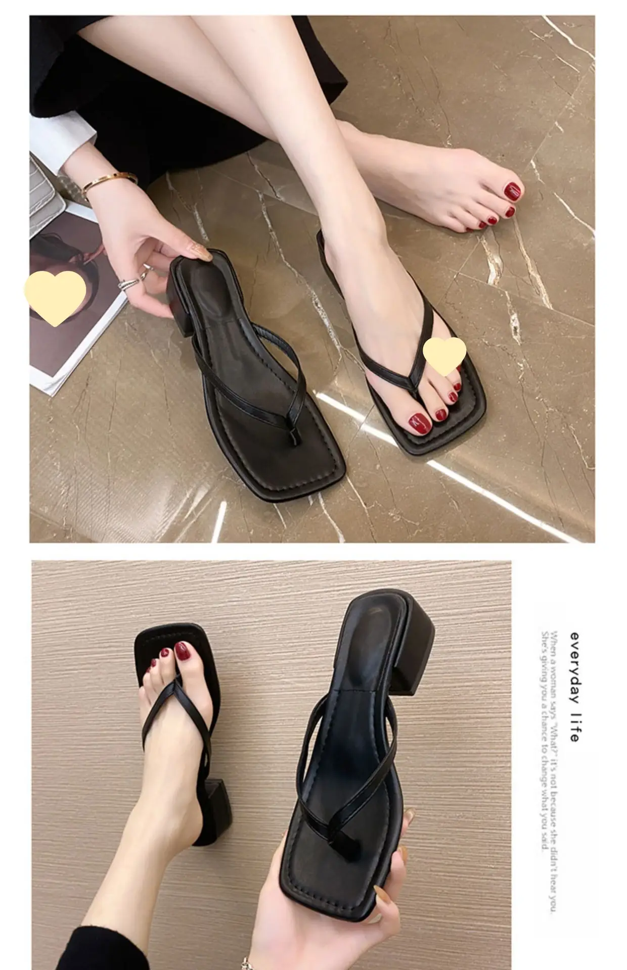 Women Chunky White Heel Flip Flops Summer 2026 — feature 15