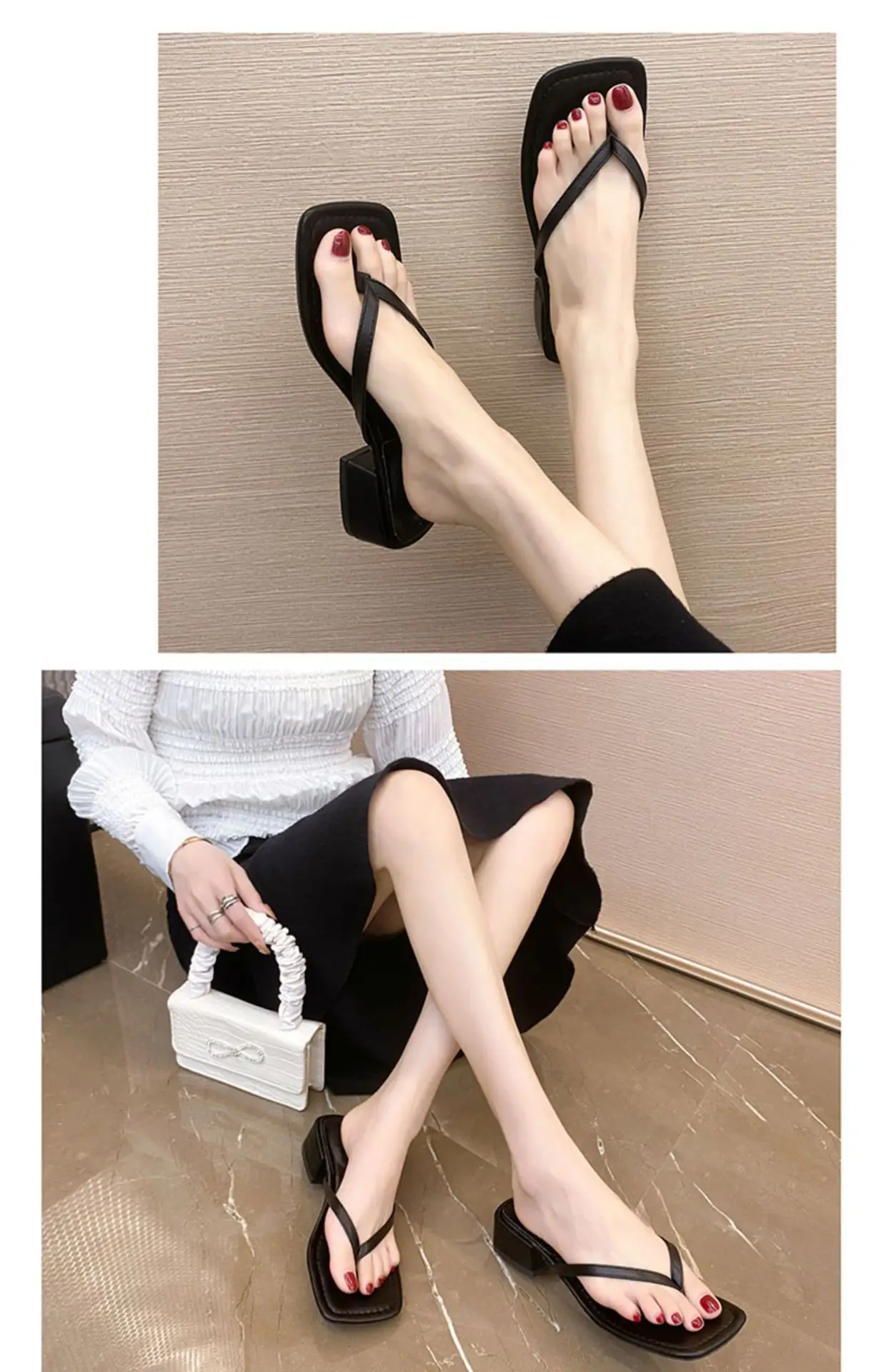 Women Chunky White Heel Flip Flops Summer 2026 — feature 17