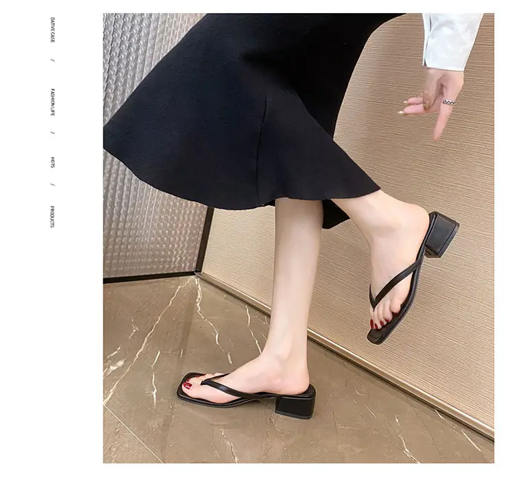 Women Chunky White Heel Flip Flops Summer 2026 — feature 20