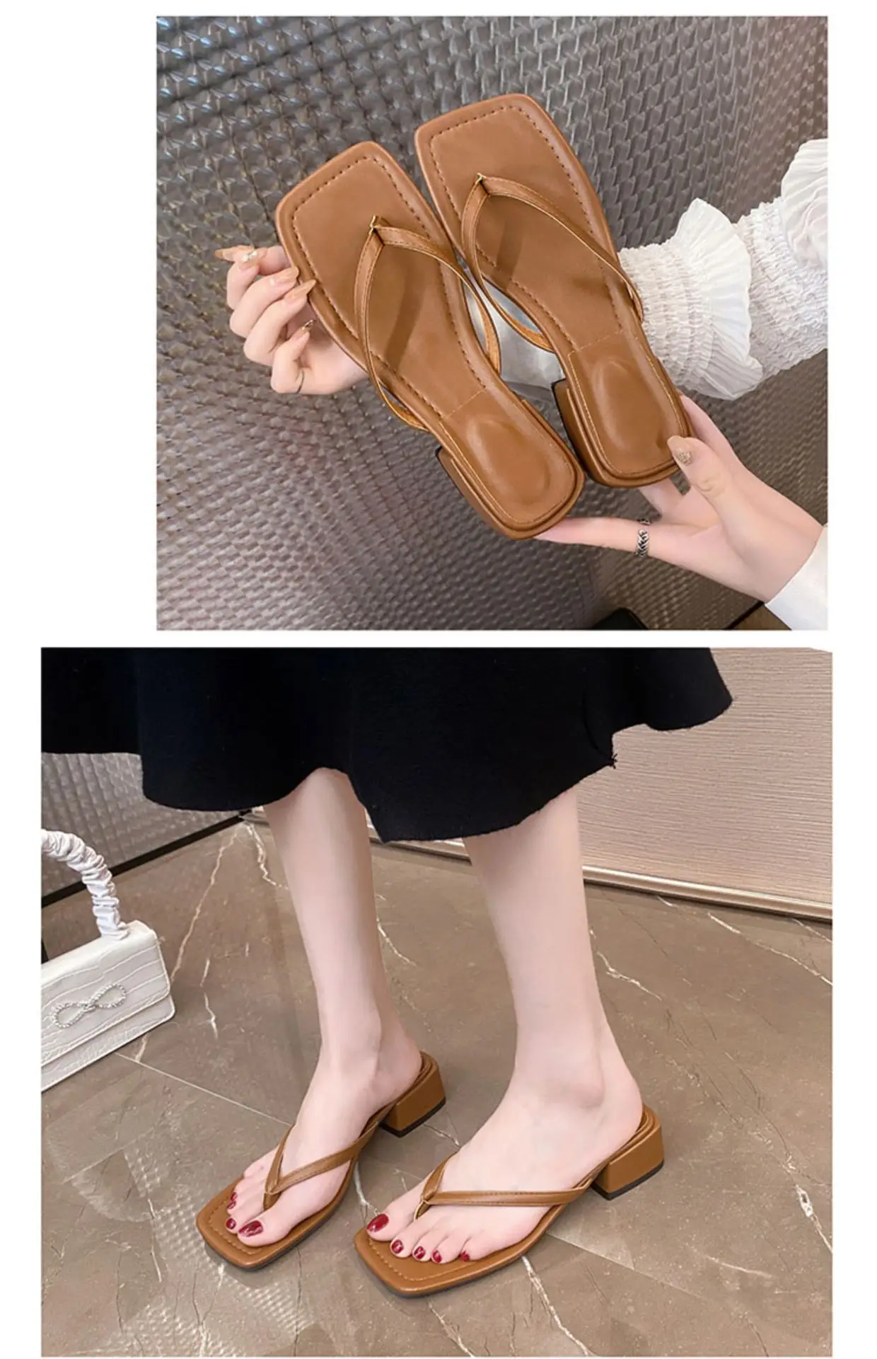 Women Chunky White Heel Flip Flops Summer 2026 — feature 23
