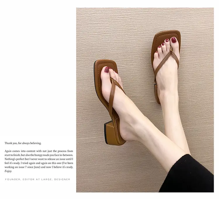 Women Chunky White Heel Flip Flops Summer 2026 — feature 25