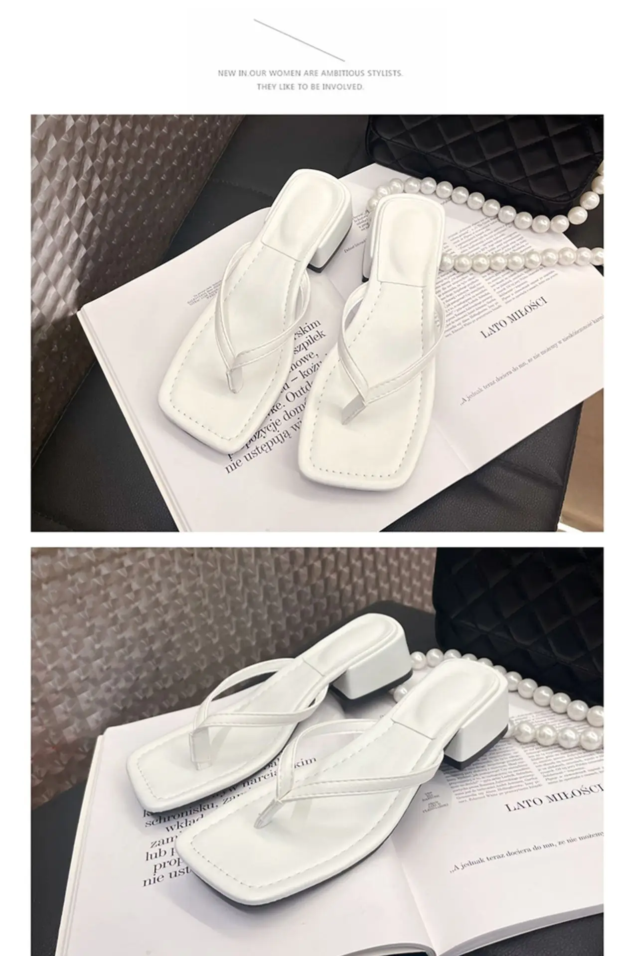 Women Chunky White Heel Flip Flops Summer 2026 — feature 32
