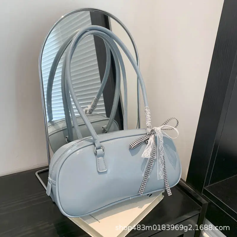 Light Blue Bow Handbag for Women 2024 New Style - Image 3
