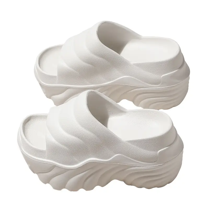 Women's White Airless Heel Slippers with Warmth - Image 8