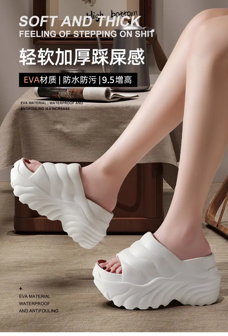 Women's White Airless Heel Slippers with Warmth — feature 18